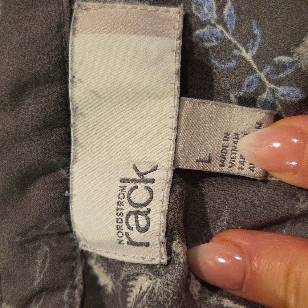 Nordstrom Rack Charcoal and Light Blue Blouse - Picture 2 of 4